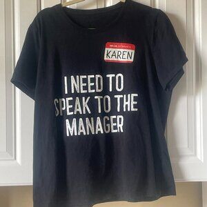 Unisex Hello My Name Is Karen T shirt Halloween Funny Graphic Tee Size XL Female